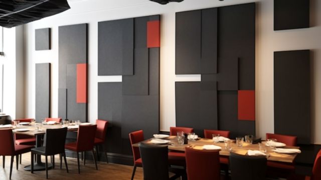 fabric panel wall hanging for restaurant